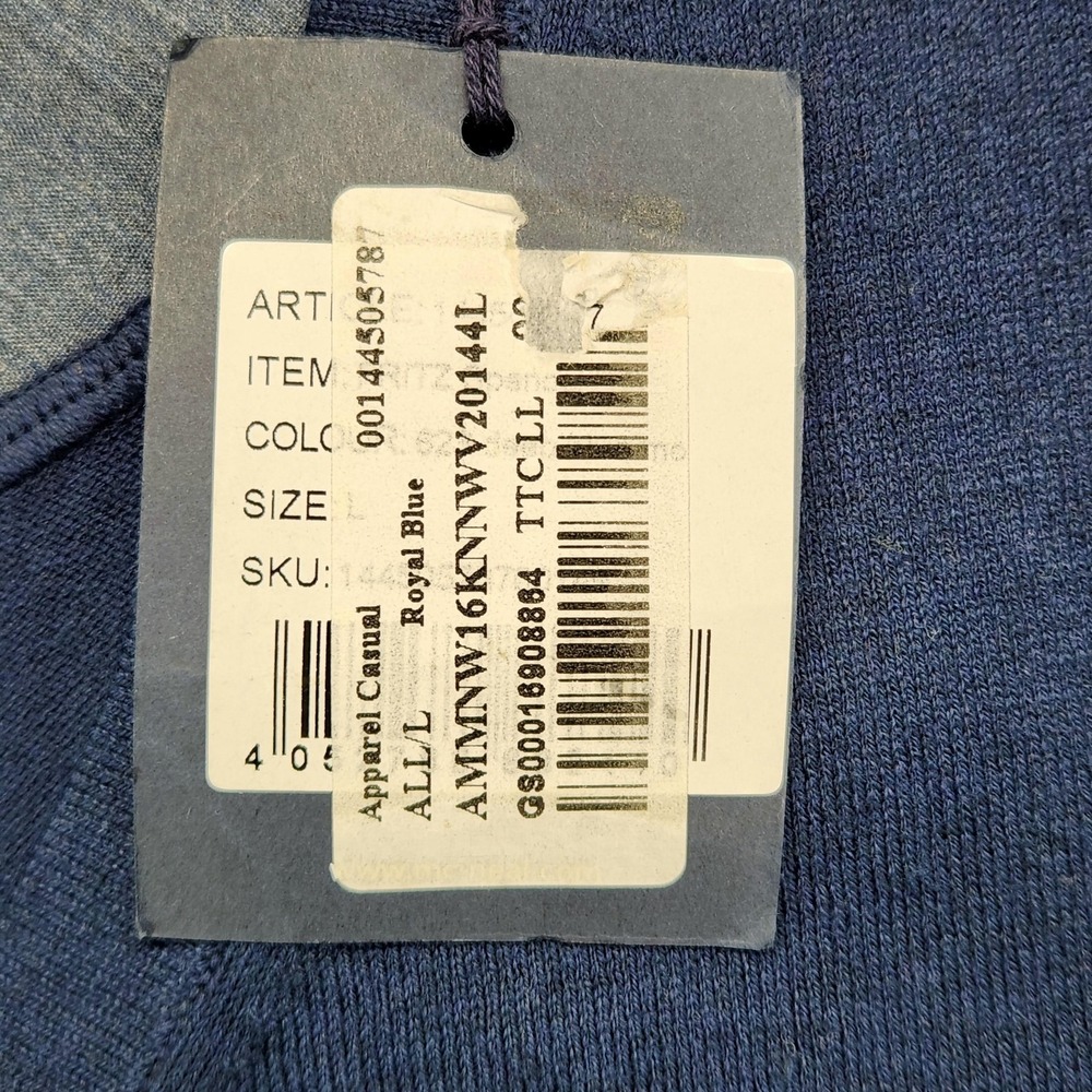 MCNEAL Sweater Vest Mens Large Blue V Neck Cotton Stretch Knit Pullover NEW - Picture 3 of 15